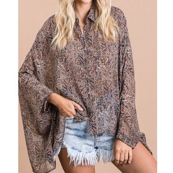 Chiffon Boxy Button Down - Picture 8 of 8